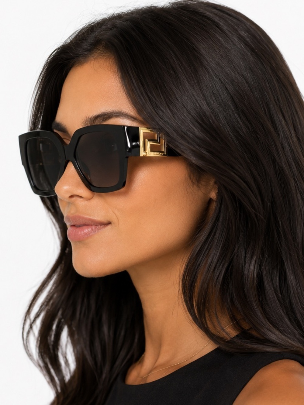 Versace Black Sunglasses with Gold Detail